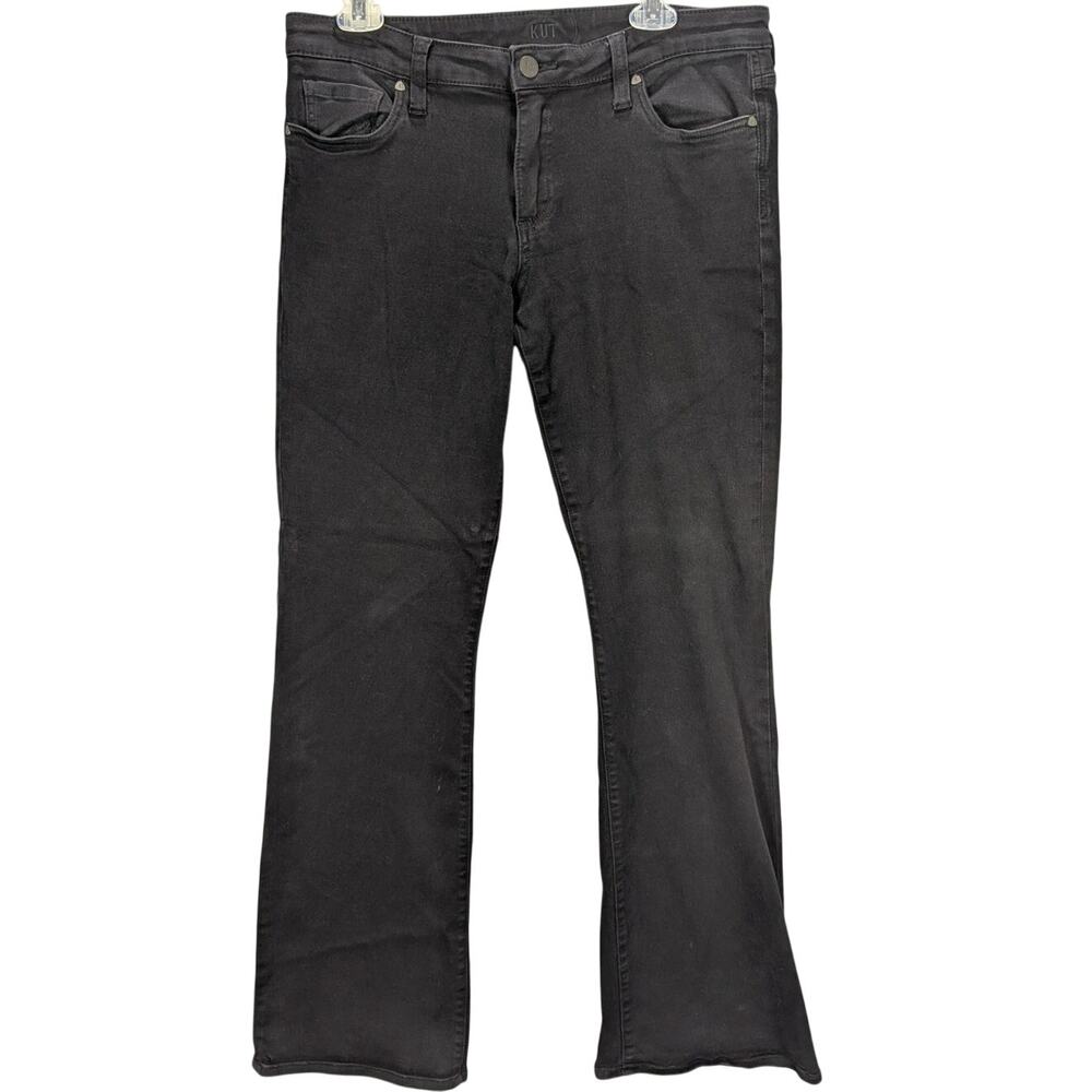 Kut from the Kloth Black Jeans Womens 12 Baby Bootcut Stretch Mid Rise Office